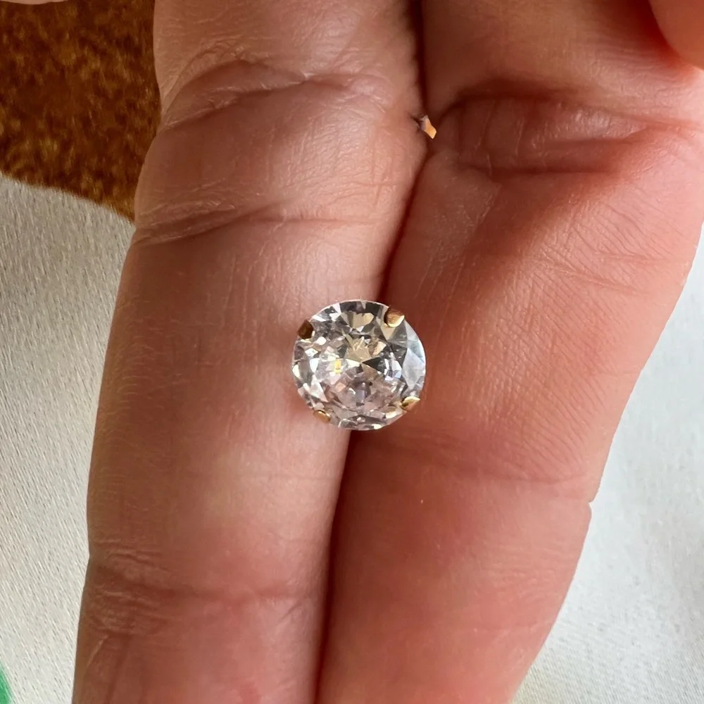 R. H. Macy’s 14K Yellow Gold Stud Cubic Zirconia Earrings 7.5MM